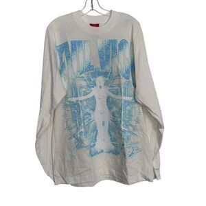 Evil Vice Trip Shirt Mens Medium White Blue Long Sleeve Graphic Tee Made USA